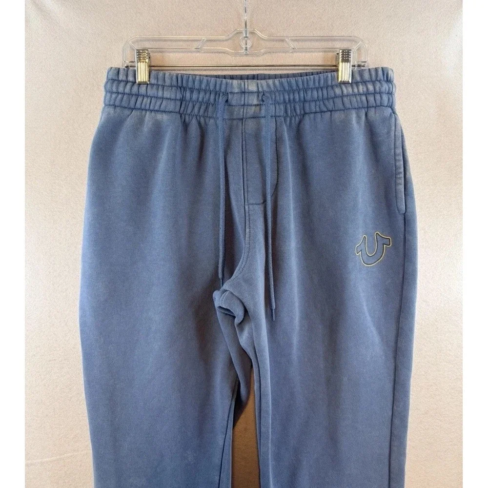 True Religion Men's Small Coronet Blue Horseshoe Washed HS Jogger Sweatpants